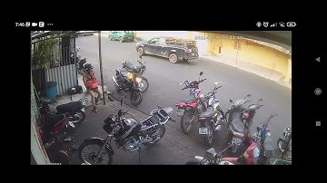 Mechanical Failure Causes Tractor to Push Car Into Workshop || ViralHog