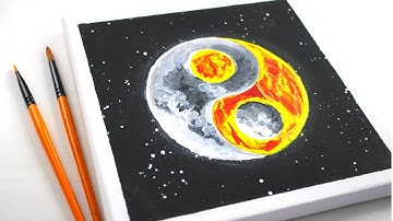 Paint with me Yin Yang of Moon & Sun | Acrylic painting art channel