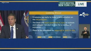 New York State Governor Andrew Cuomo announces summer school will be done through distance learning