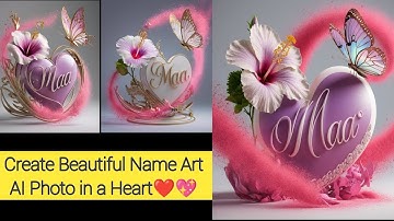 How to create beautiful name art AI image from ideogram | Heart based name art photo