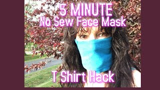 5 Minute NO SEW Mask T Shirt Hack Face Cover Emergency Protection NO SEWING