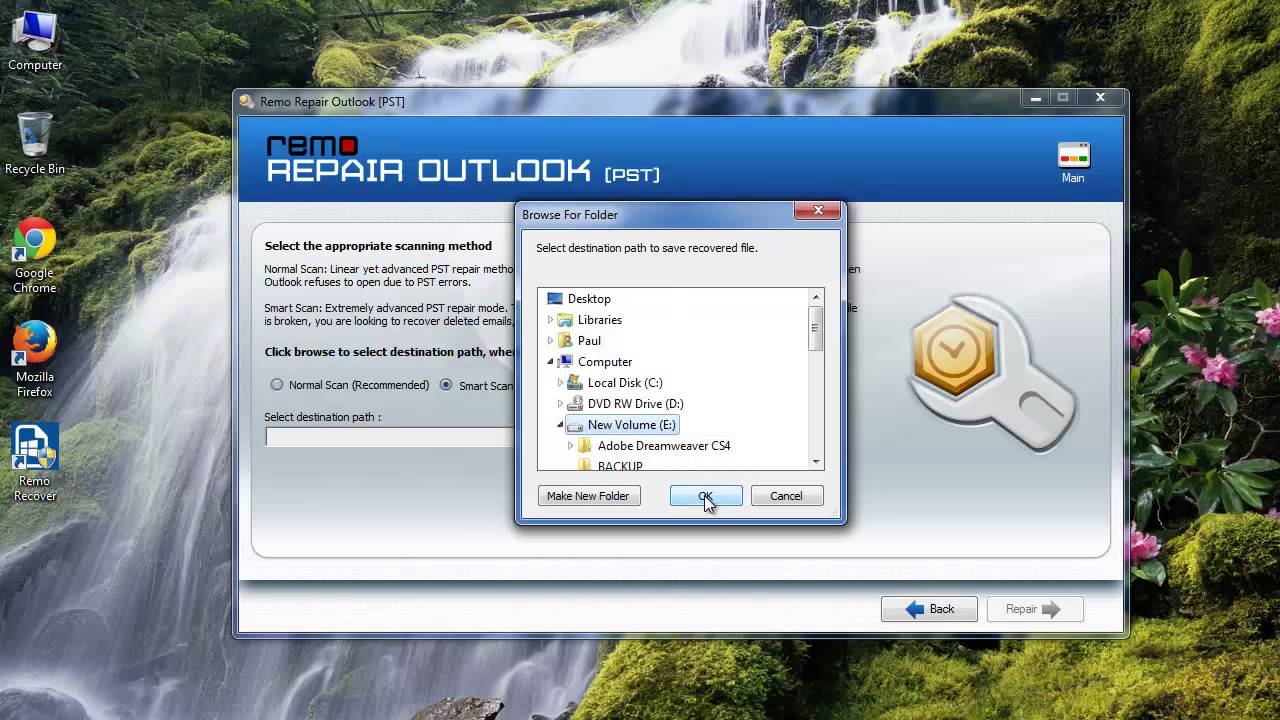 como recuperar subpastas excluídas no outlook 2007