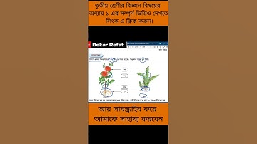 Class 3 Science Chapter 1  তৃতীয় শ্রেণির বিজ্ঞান প্রথম অধ্যায়  Full Explanation & Question Answers