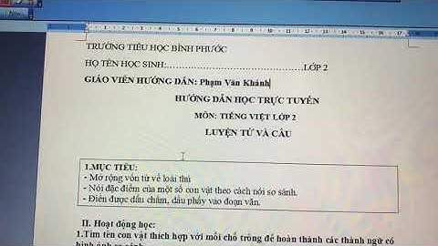 Video bài giảng Luyện từ và câu lớp 2 - Tuần 24