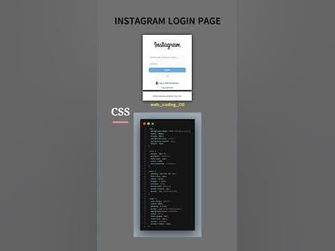 Instagram Login Page with HTML & CSS 🔥 ️ // Code By dishang webcoding ...