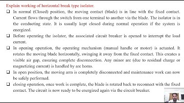 SGP Video short on Explain working of horizontal break type isolator in English