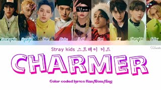 Stray kids (스트레이 키즈) - Charmer (9. Members ver. / Karaoke ver. )Color Coded Lyrics Han_Rom_Eng Resimi