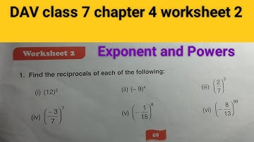 DAV Class 7 maths chapter 4 worksheet 2 ।। Class 7 math chapter 4 worksheet 2 dav public school