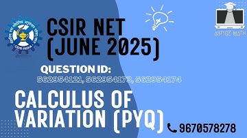 Calculus of variation || CSIR NET June 2025 || PYQ #csirnet #gate #iit #iitjam