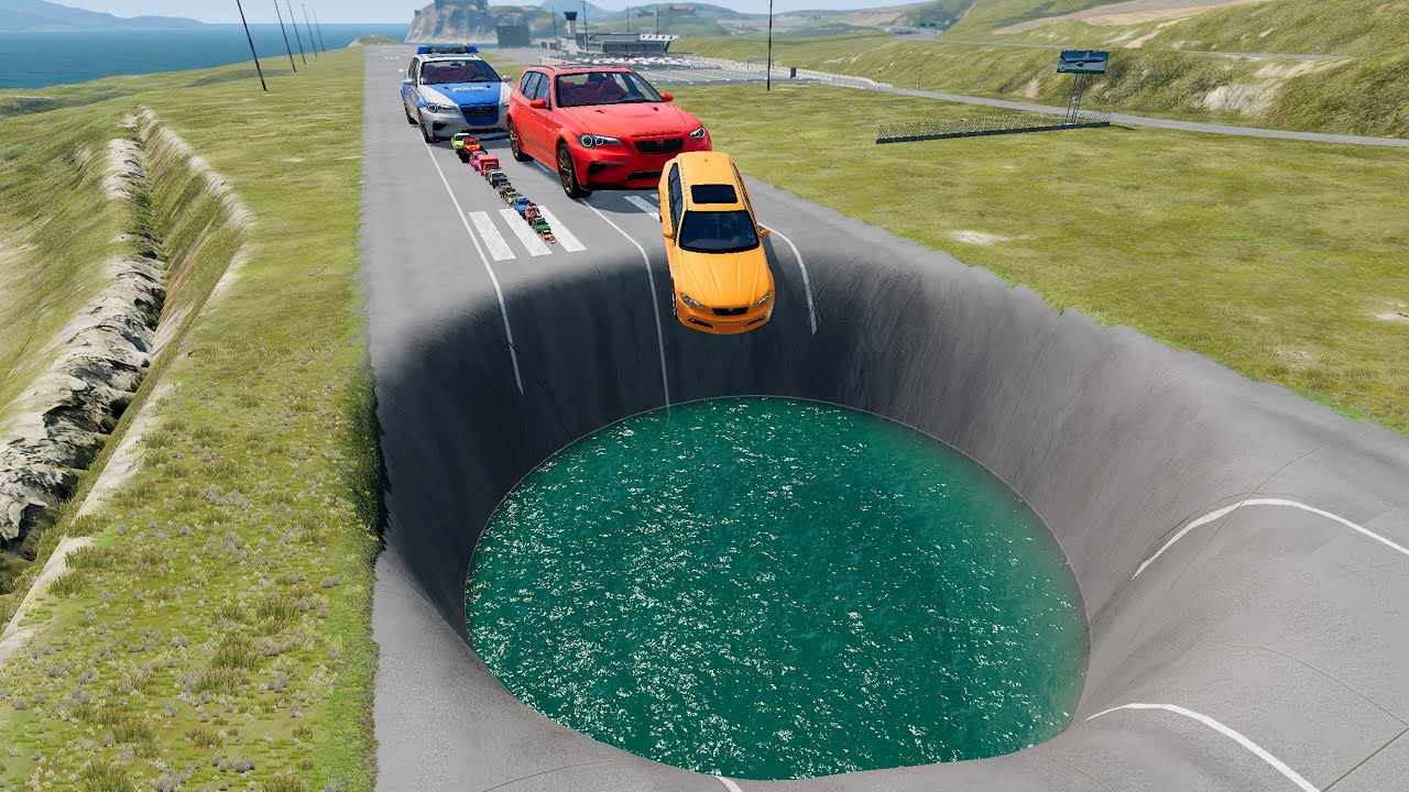 🔴 BIG & SMALL CARS vs GIANT PIT #54 💥🕳️ – BeamNG.drive Chaos | Impala BeamNG