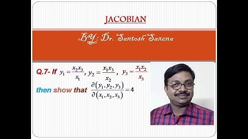 How to solve Q7 of Jacobian ||in hindi|| By Dr. Santosh Saxena