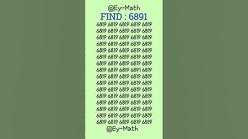 How fast did your eyes scan the odd 6891? #fyp #fypシ゚ #fypyoutube #iq #iqtest #gk #shorts #trending