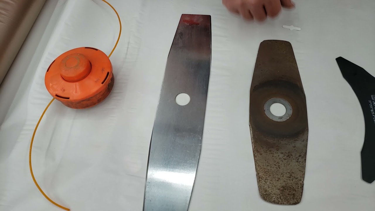 Roçadeira no sitio - As lâminas que eu uso no sitio.