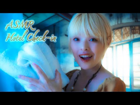 ASMR ホテルチェックイン・タイピング・囁き声・ペンの音