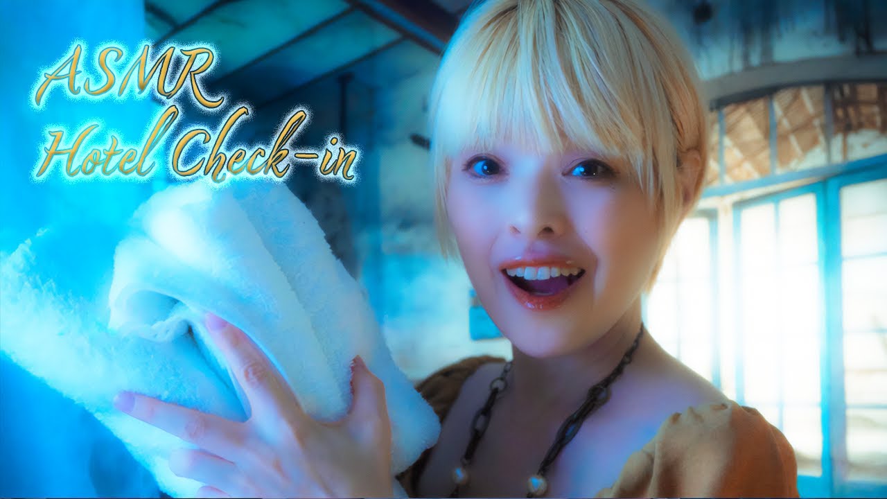 ASMR ホテルチェックイン・タイピング・囁き声・ペンの音
