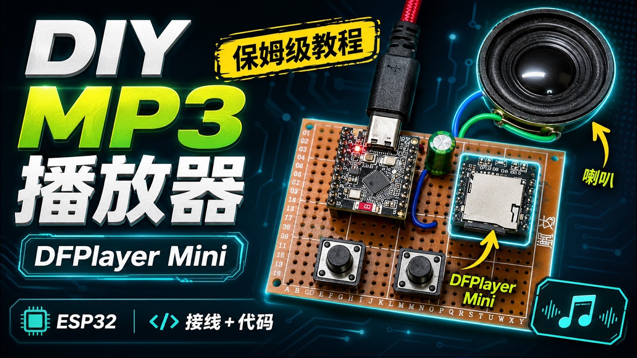 DIY 一个 MP3 播放器！ DFPlayer Mini 保姆级教程 - YouTube