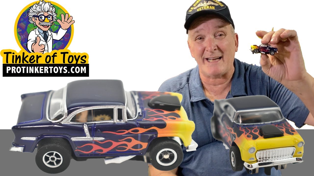 The 1955 Chevy Bel Air w/Flames | CP7726 | Auto World | Slot Car 1