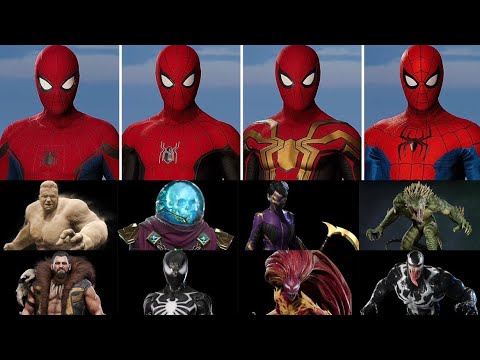 Marvels Spider-Man 2 PS5 All Boss Fights with Tom Holland MCU suits 4K ...
