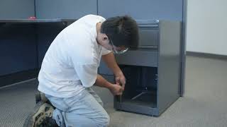 Evolve Worksurface Supporting Pedestal Installation