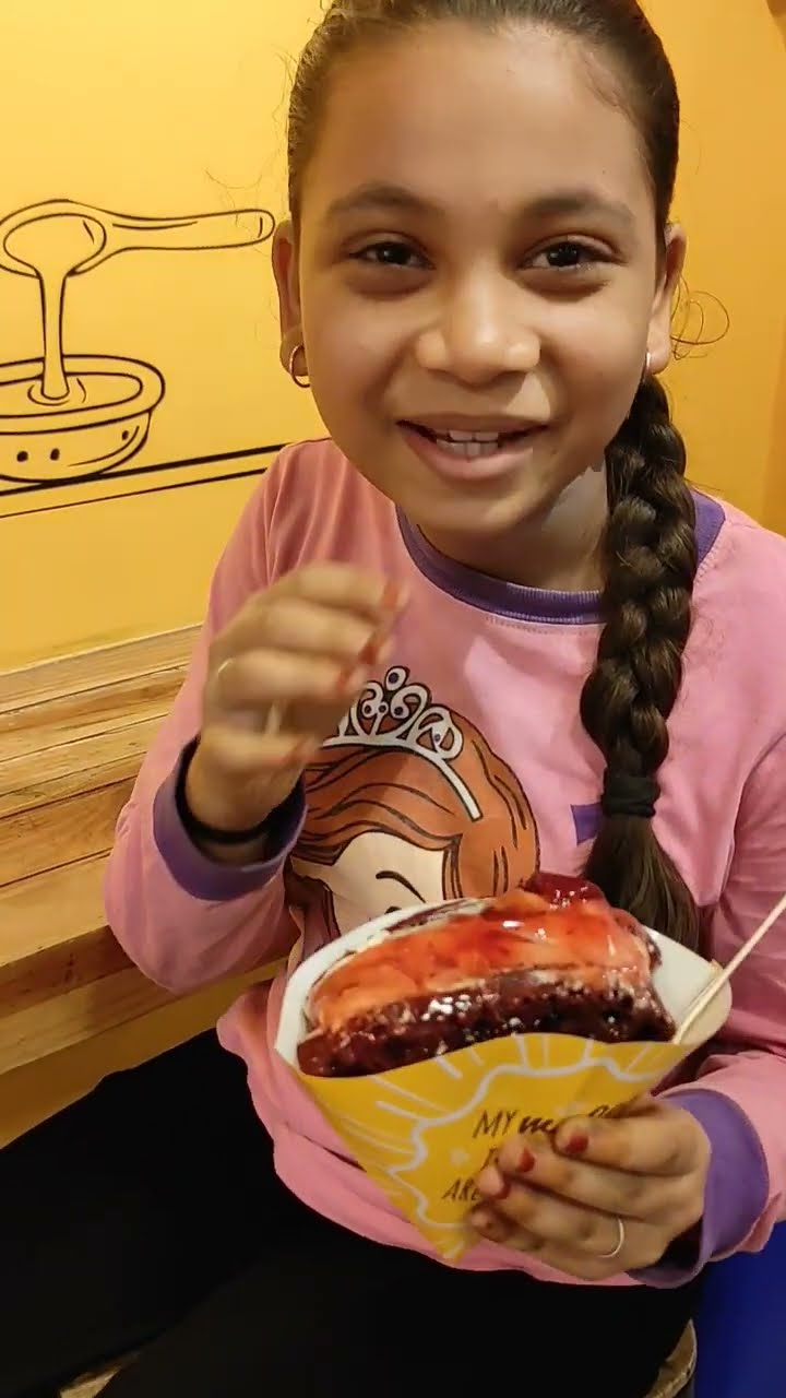 Alvira having Berry velvet waffel loaded with vanila ice cream #Belgiam ...