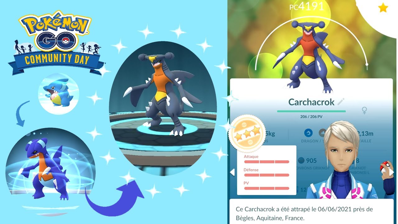 Carchacrok Parfait Iv Shiny Community Day Pokemon Go Youtube