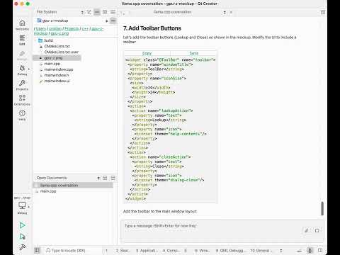 llama.qtcreator using Devstral-Small-2507 to create a c++ qt widgets mockup based on an image