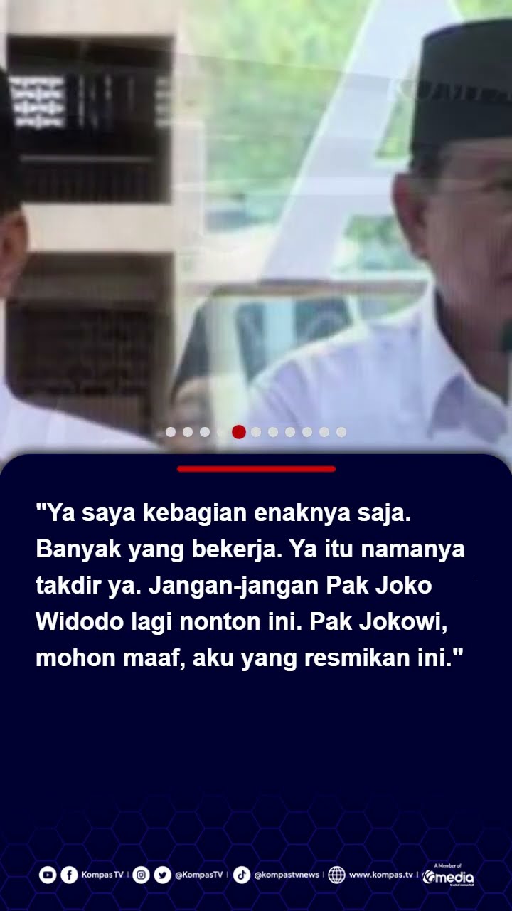 Resmikan Terowongan Silaturahmi, Presiden Prabowo Minta Maaf ke Jokowi #prabowo #jokowi
