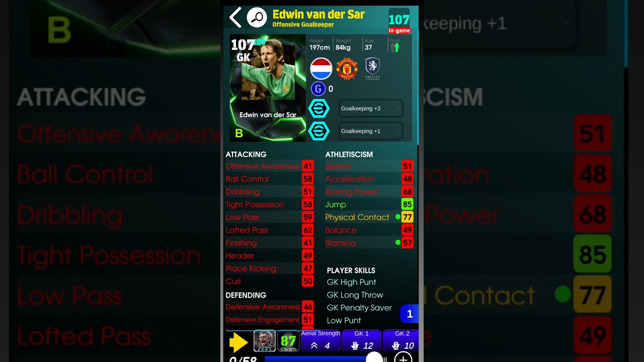 Edwin van der sar Max level 107 ☠️🤯💯