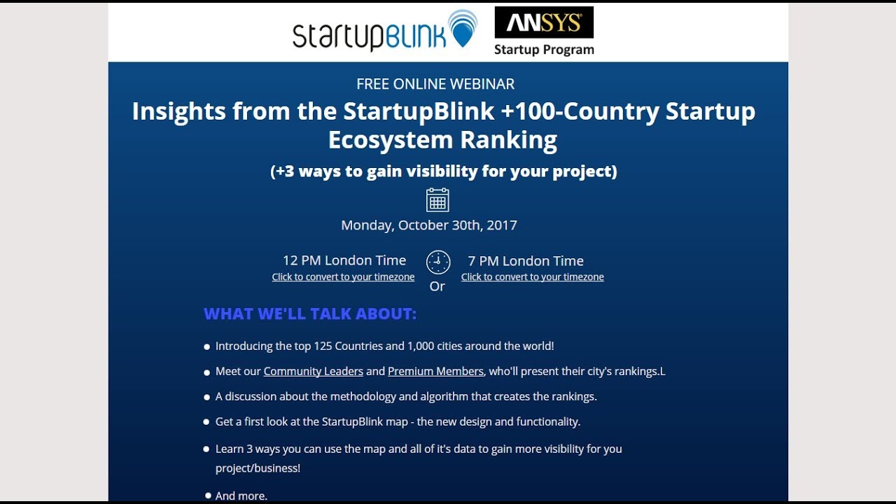 Insights from the worldwide startup ecosystem report by StartupBlink ...