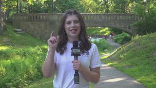 Meteorologist Dana Osgood reports live on the heat in Portland