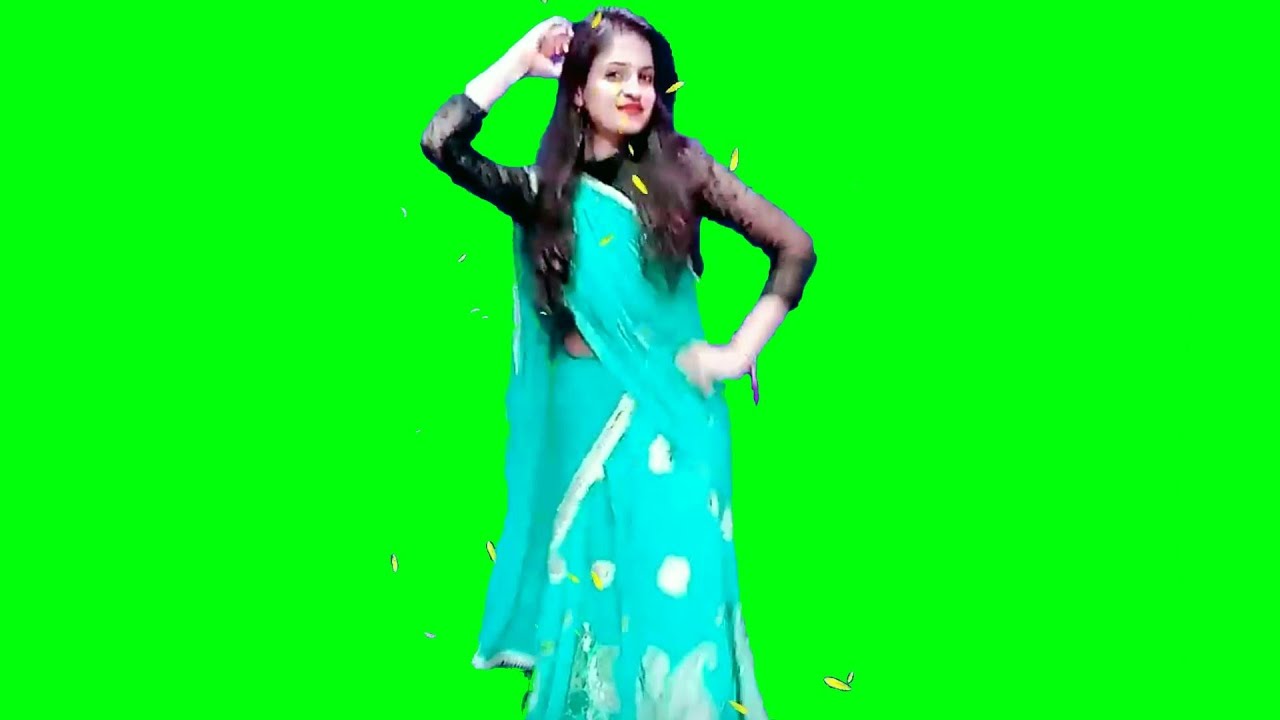 Beautiful Girl Dance Green Background Green Screen Chroma Key Video