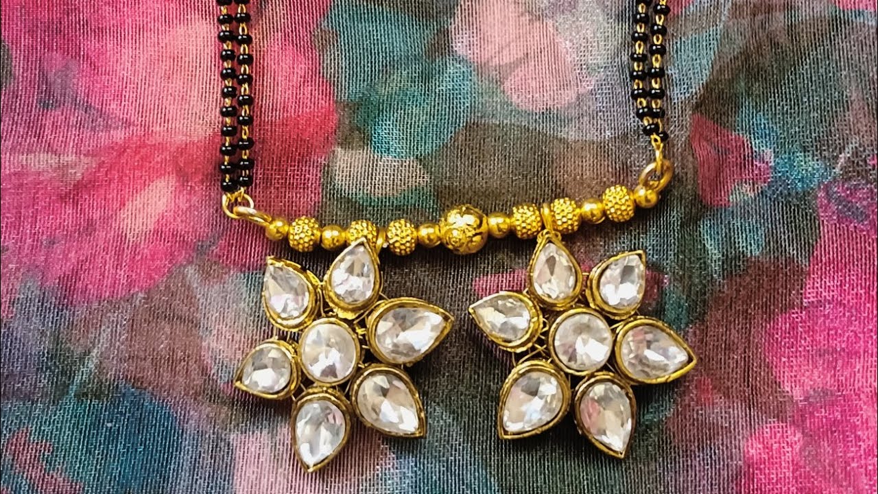 कुंदन मंगळसूत्र ll How to Make Kundan Mangalsutra Making at Home ll Beautiful & simple Designs ll