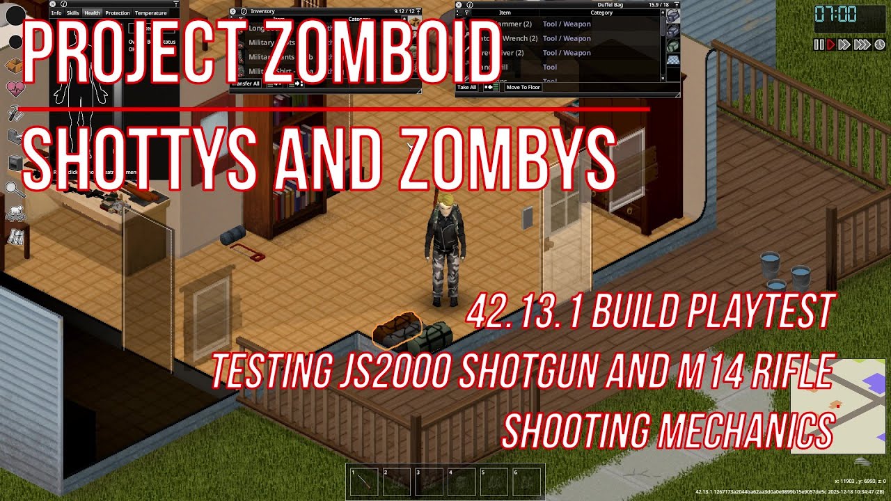 Project Zomboid Shottys and Zombies Build 42.13.1 Gun Mechanics Testing