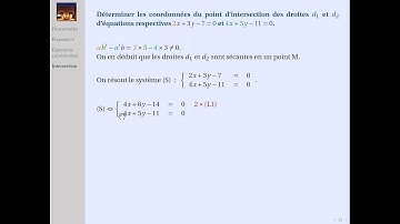 Intersection de deux droites