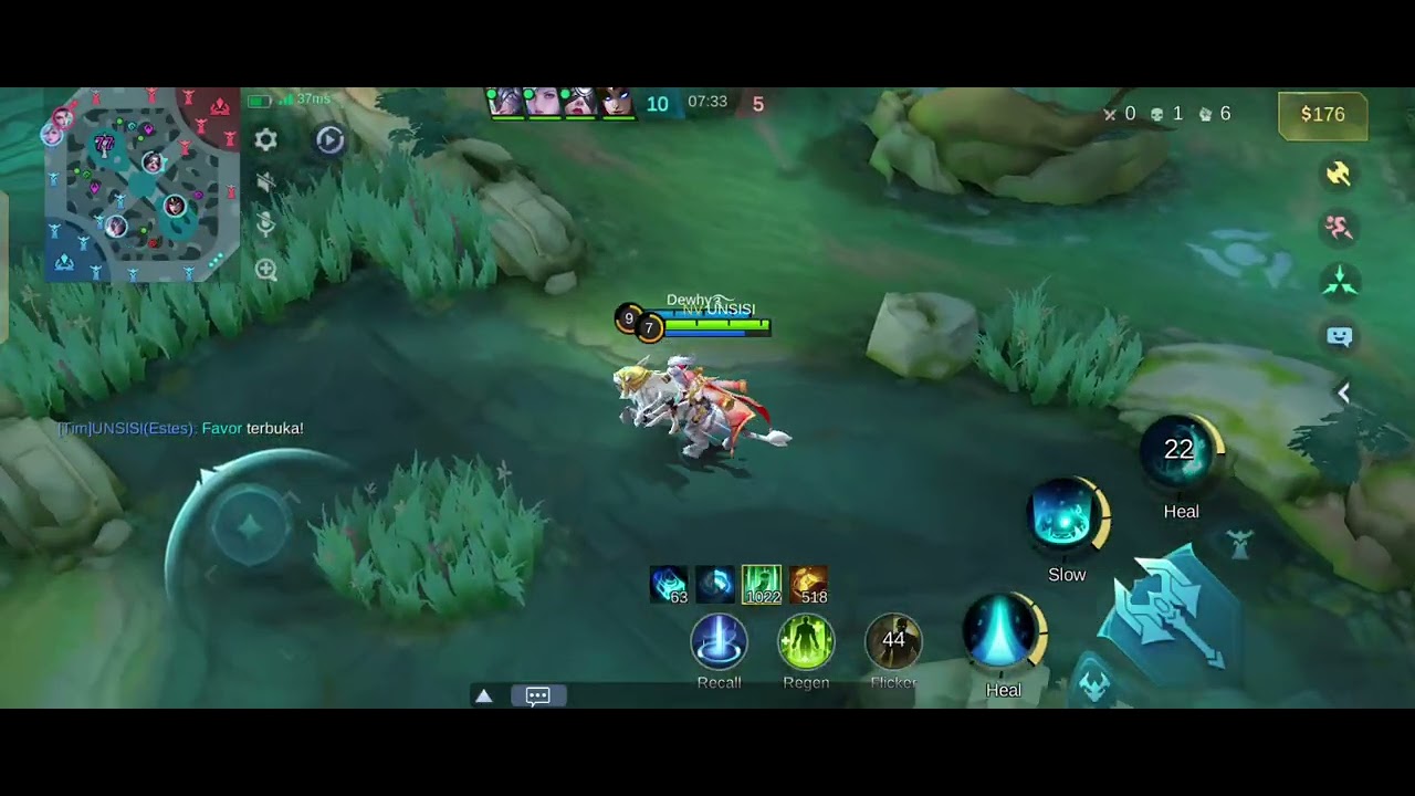 Estes super healing, tim musuh kewalahan, win dengan mudah, musuhnya hbis semua skilnya !!!