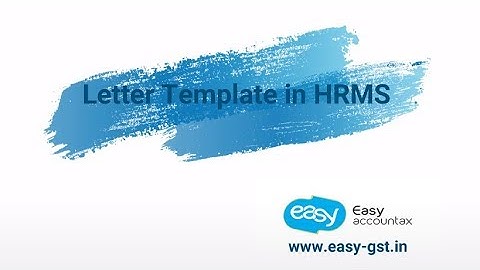 Letter Template in HRMS