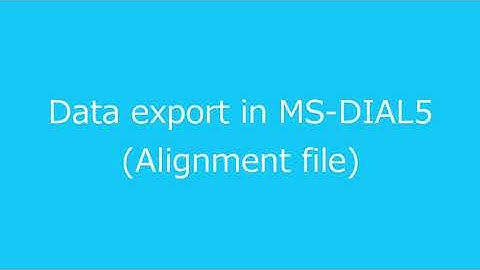 Data export in MS-DIAL5