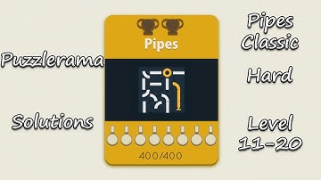 Puzzlerama Solutions - Pipes Classic Hard ( Level 11-20 )