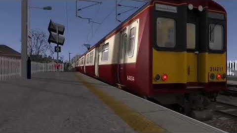 Class 314 (Armstrong Powerhouse) departs Cardross Station