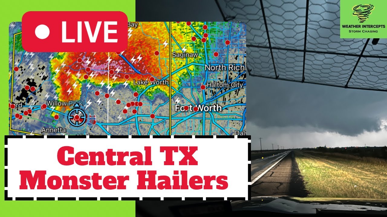 LIVE STORM CHASING! Monster hail storm near Centerville, Texas - YouTube