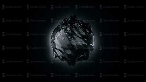 Abstract Black Oil Sphere Object Looping with Alpha Matte. Abstract black fractal geometric element