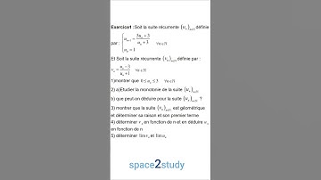 Exercice 1 - Les suites numériques - Série 2 - 2BAC - Exercices corrigés - 2806 @space2study