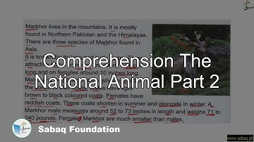 Comprehension The National Animal Part 2, English Lecture | Sabaq.pk
