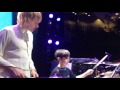 Hudson playing drums with Zak Starkey of The Who