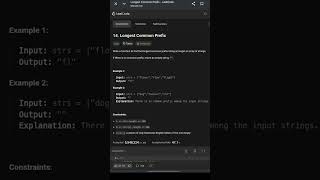 Day- 12/100 Longest Common Prefix | Easy String Problem | LeetCode JS Solution #shorts#leetcode