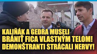 Smeráci museli BRÁNIŤ Fica vlastným telom, protestujúci to nezvládali