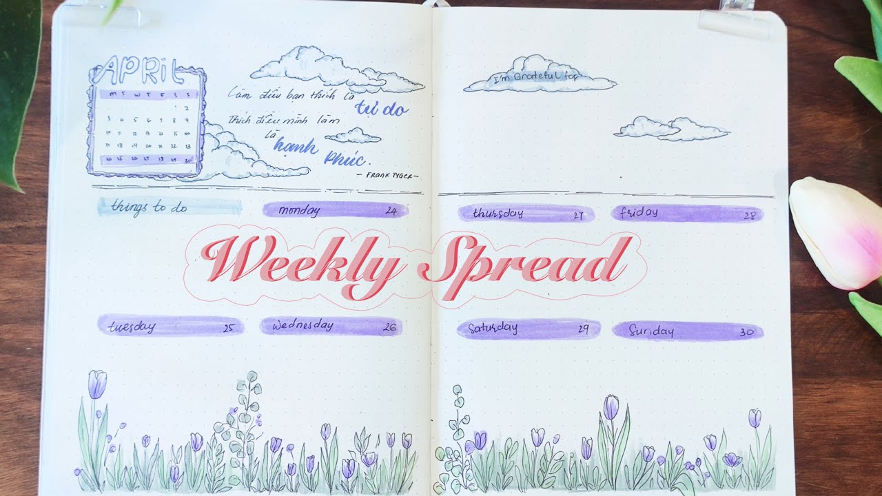 [2023] Weekly Spread | April Bullet Journal Setup // ISME Journal (No ...