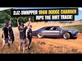 Barn find 68 dodge charger 5 way dirt track race