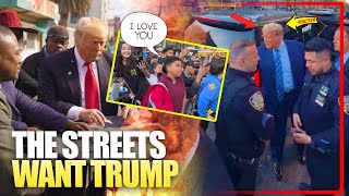 The Streets Want Trump Back - Crowd CHANTS "4 More Years"