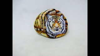 COMO PINTAR PIEDRAS CON TIGRE paso a paso